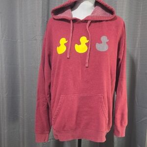 Red Hoodie with Duck Accents
